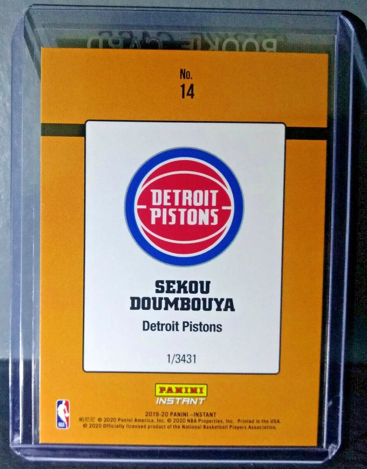 Sekou Doumbouya 2019-20 Panini NBA #14 Rated Rookie Retro Card 1/3431