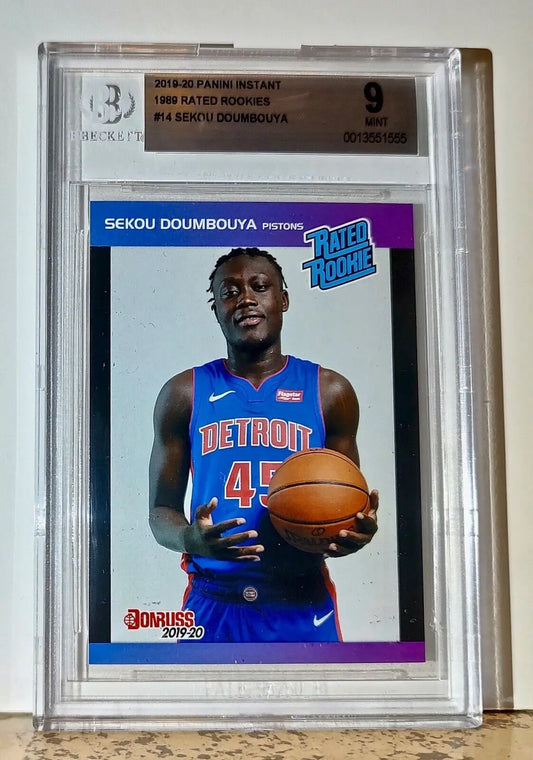 Sekou Doumbouya 2019-20 Panini NBA #14 Rated Rookies 1/3431 BGS 9 Pistons - Basketball Card Single