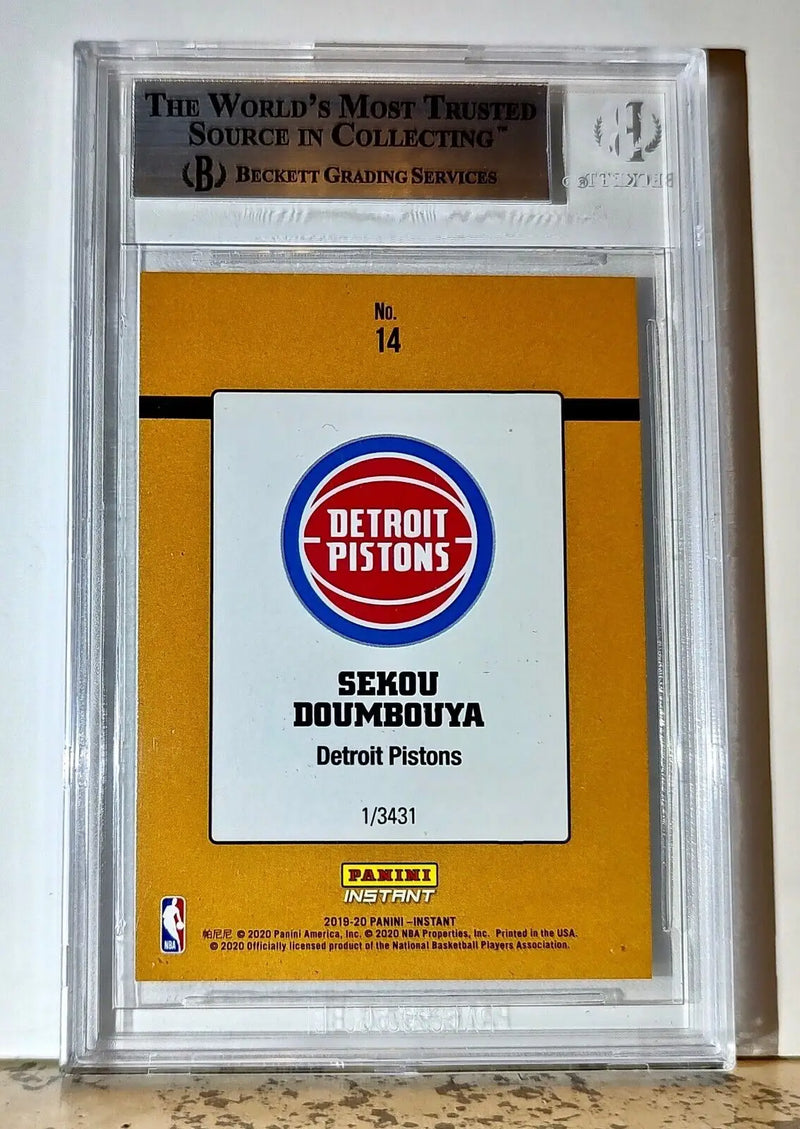 Sekou Doumbouya 2019-20 Panini NBA #14 Rated Rookies 1/3431 BGS 9 Pistons