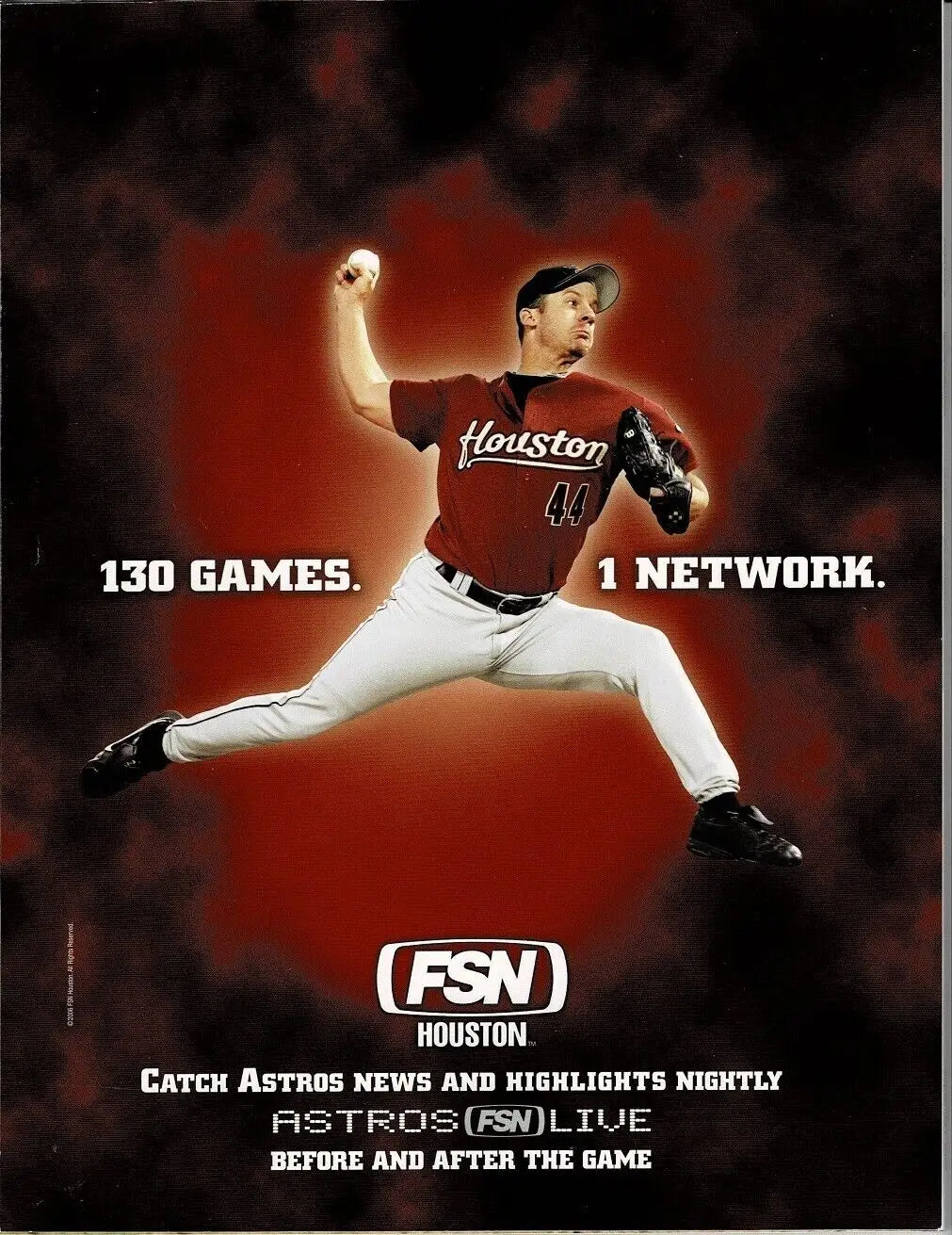 Houston Astros advertisement featuring Craig Biggio in signed program memorabilia