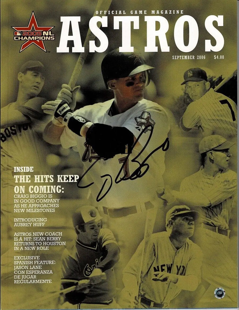 Houston Astros Craig Biggio signed program auto MLB certified September 2006 magazine