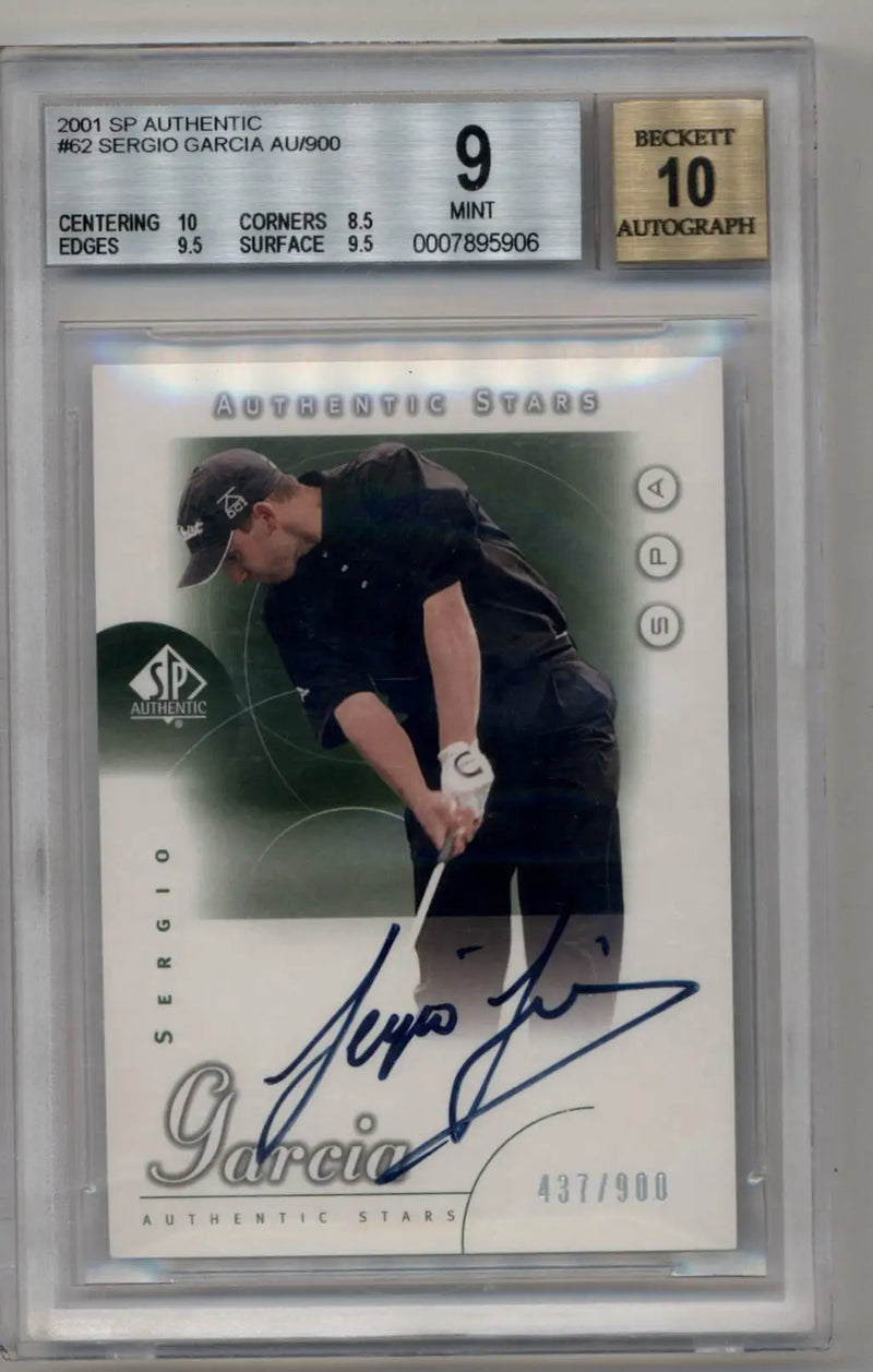 Sergio Garcia 2001 SP Authentic #62 Auto 437/900 BGS 9 Mint - Other