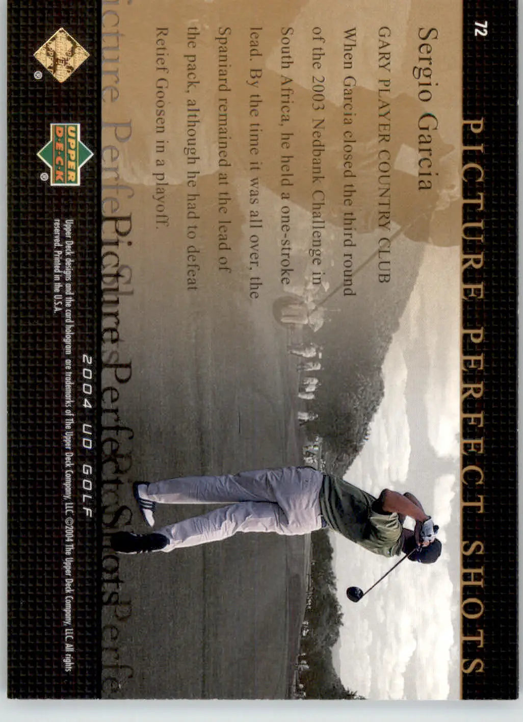 Sergio Garcia - 2004 Upper Deck - #72 - Golf - Golf Card Single