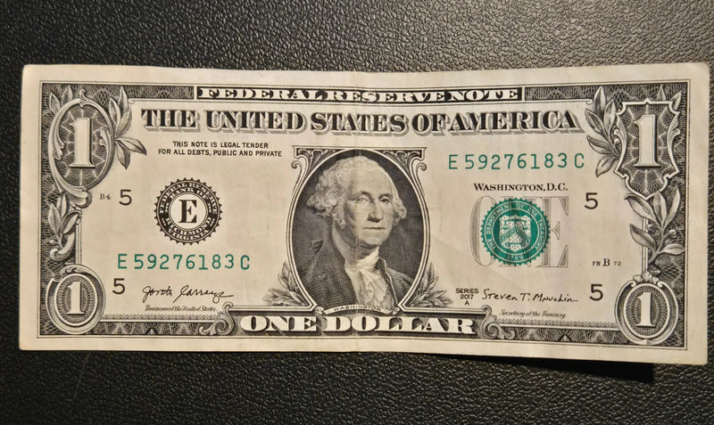 Series 2017 A $1 One Dollar Federal Reserve Note - Richmond E District - dllr6 - Coins & Currency