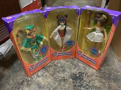 SET of 3 Cardcaptors Fashion Dolls Green Fairy Sakura Mei Lin Li with Sword Open - Collectibles