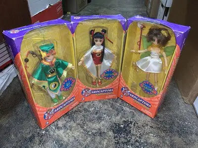 SET of 3 Cardcaptors Fashion Dolls Green Fairy Sakura Mei Lin Li with Sword Open - Collectibles