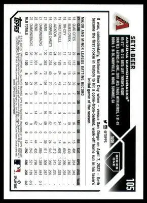 Seth Beer 2023 Topps #105 Arizona Diamondbacks - Baseball Card Single