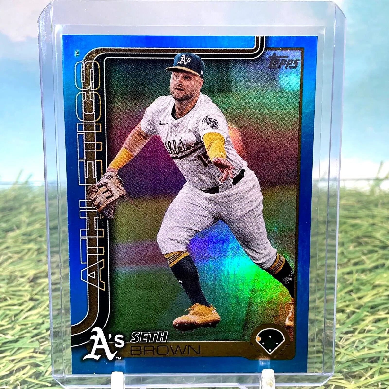 Seth Brown 2025 Topps Series 1 Blue Rainbow /150 #8 Athletics - Baseball Card Single