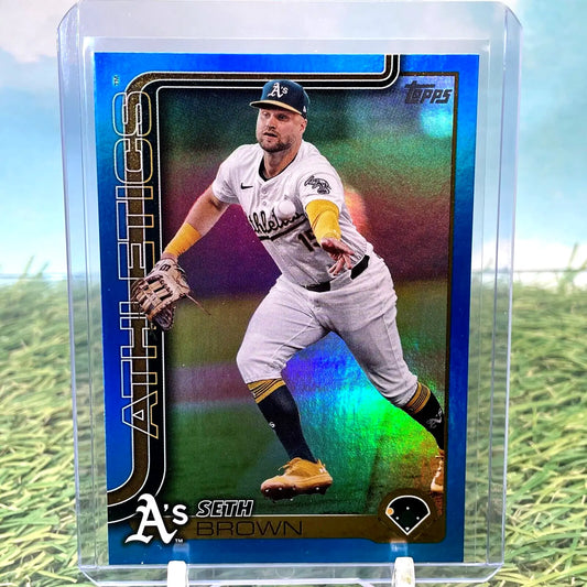 Seth Brown 2025 Topps Series 1 Blue Rainbow /150 #8 Athletics - Baseball Card Single