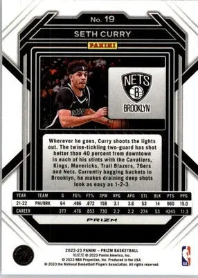 Seth Curry - 2022-23 Panini Prizm - #19 - Prizms Ruby Wave Basketball - Basketball Card Single