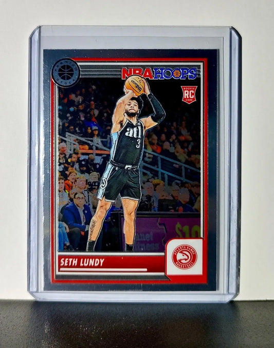 Seth Lundy 2023-24 Panini Premium Stock NBA Hoops #206 Rookie Card Atlanta Hawks - Basketball Card Single