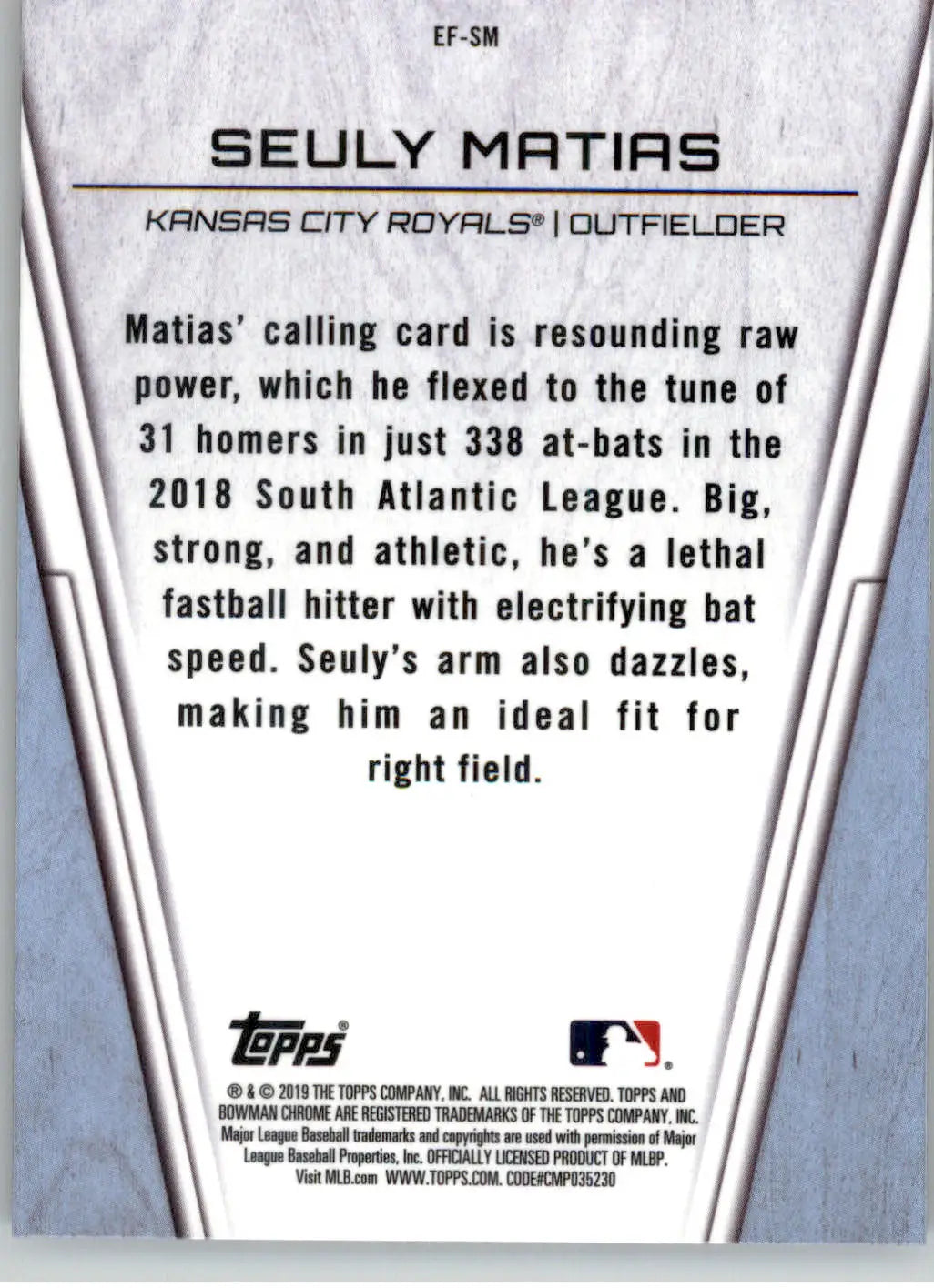 Seuly Matias - 2019 Bowman Chrome - #EF-SM - Elite Farmhands Baseball - Baseball Card Single
