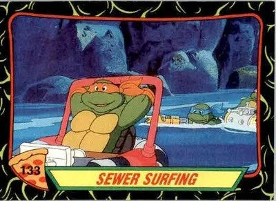 Sewer Surfing - 1989 Topps Teenage Mutant Ninja Turtles - #133 - Non_sport - Non-Sports Card Single