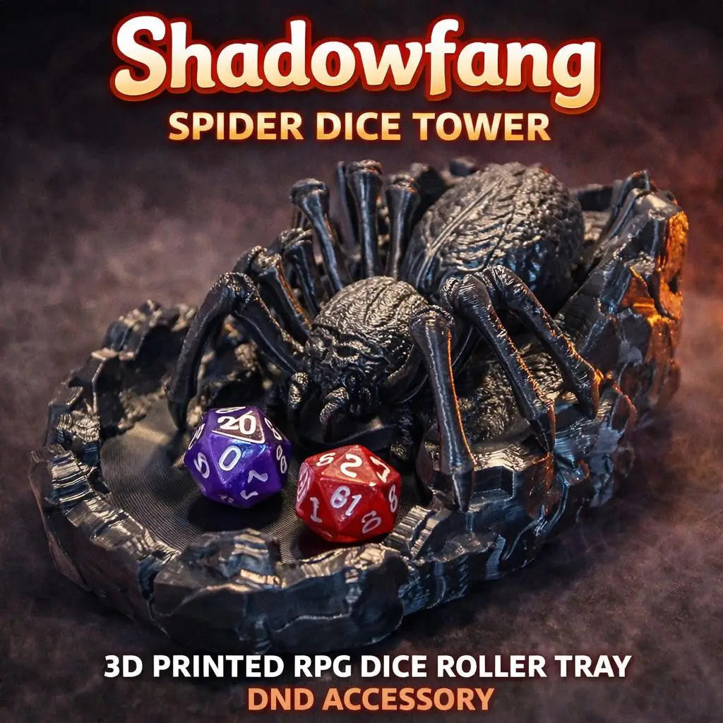 Shadowfang Spider Dice Tower 3D Printed RPG Dice Roller Tray DND Accessory