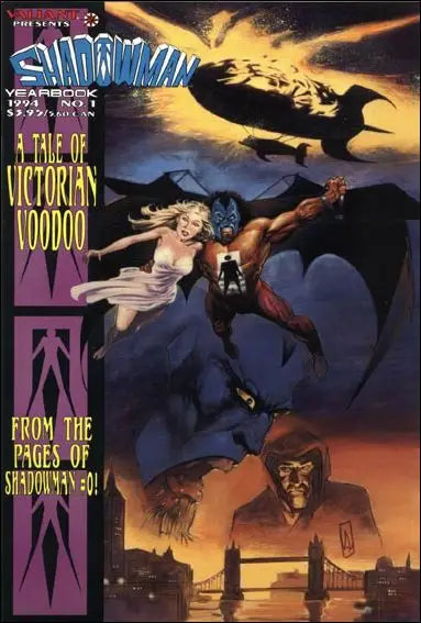 Shadowman Yearbook #1 1994 FN/VF comic book cover featuring collectible trading cards