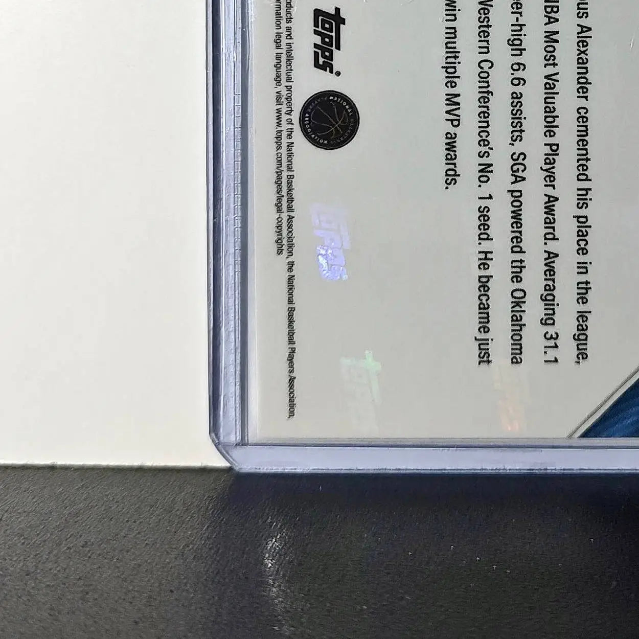 Shai Gilgeous-Alexander 2025-26 Topps Now MVPA Most Valuable Player Card Oklahoma City Thunder - Basketball Card Single