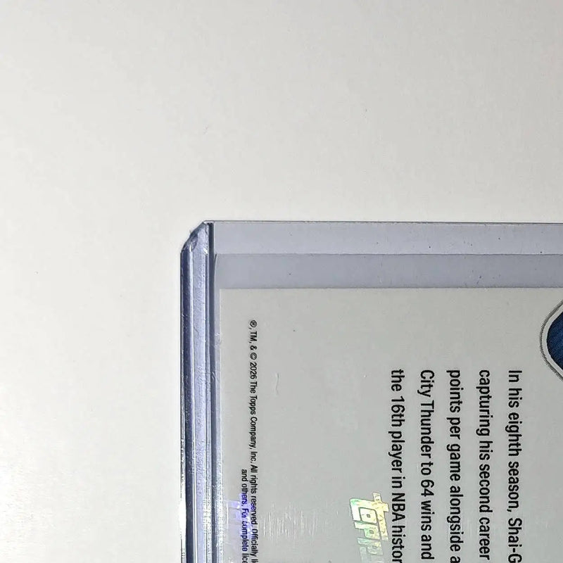 Shai Gilgeous-Alexander 2025-26 Topps Now MVPA Most Valuable Player Card Oklahoma City Thunder - Basketball Card Single