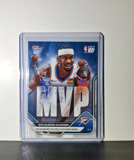 Shai Gilgeous-Alexander 2025-26 Topps Now MVPA Most Valuable Player Card Oklahoma City Thunder - Basketball Card Single