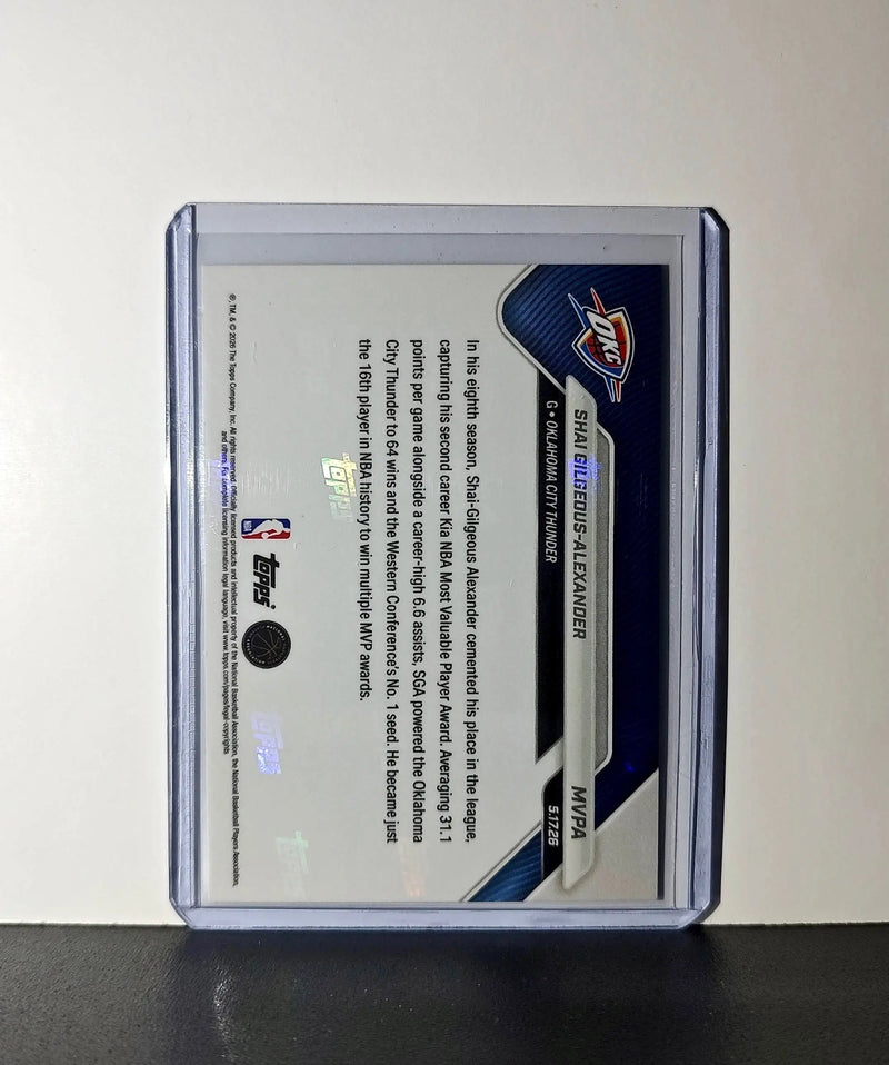 Shai Gilgeous-Alexander 2025-26 Topps Now MVPA Most Valuable Player Card Oklahoma City Thunder - Basketball Card Single