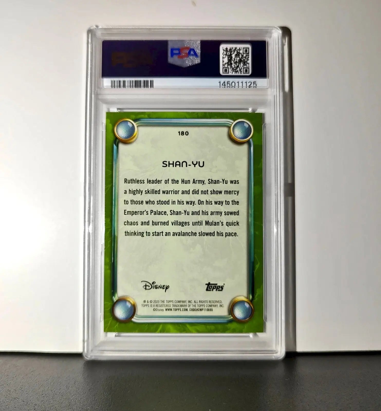 Shan-Yu 2025 Topps Disney Wonder #180 Card Mulan PSA 8