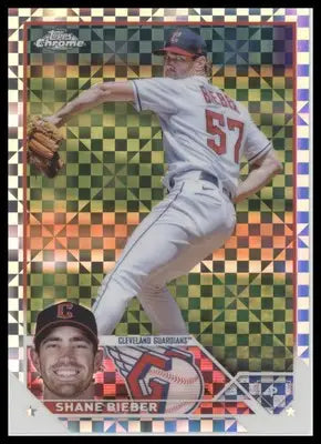 Shane Bieber 2023 Topps Chrome X-Fractors #118 Cleveland Guardians - Baseball Card Single