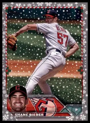 Shane Bieber 2023 Topps Holiday Metallic #H153 Cleveland Guardians - Baseball Card Single