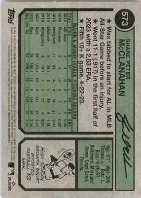 Shane McClanahan - 2023 Topps Heritage - #573 - Baseball - Baseball Card Single