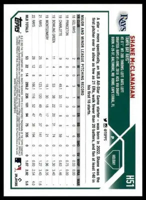 Shane McClanahan 2023 Topps Holiday Metallic #H51 Tampa Bay Rays