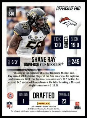 Shane Ray Rookie 2015 Score #340 Denver Broncos