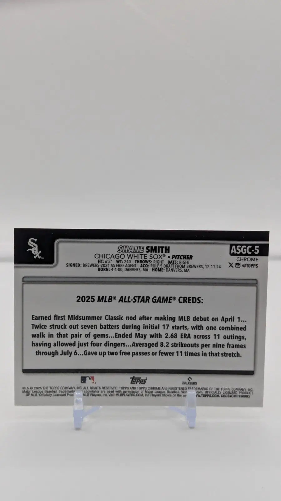 Shane Smith – 2025 Topps Chrome Update All-Star Game Chrome #ASGC-5 RC - Baseball Card Single