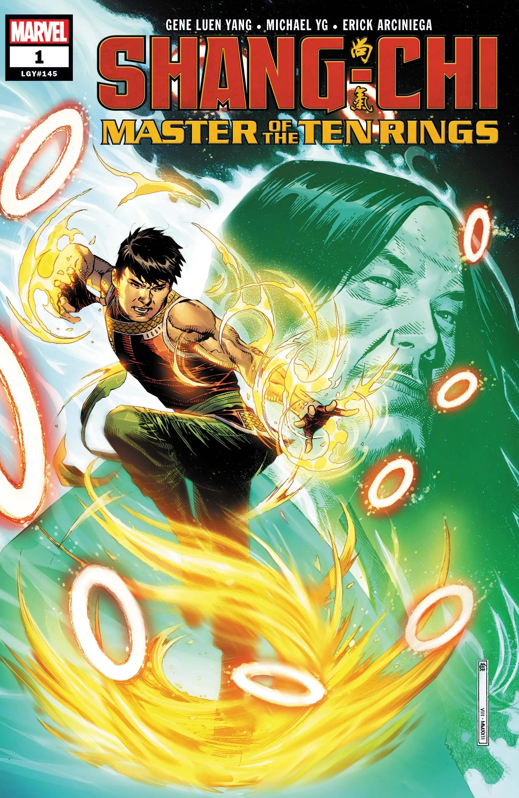 Comic book cover of Shang-Chi Master of the Ten Rings showcasing dynamic martial arts action