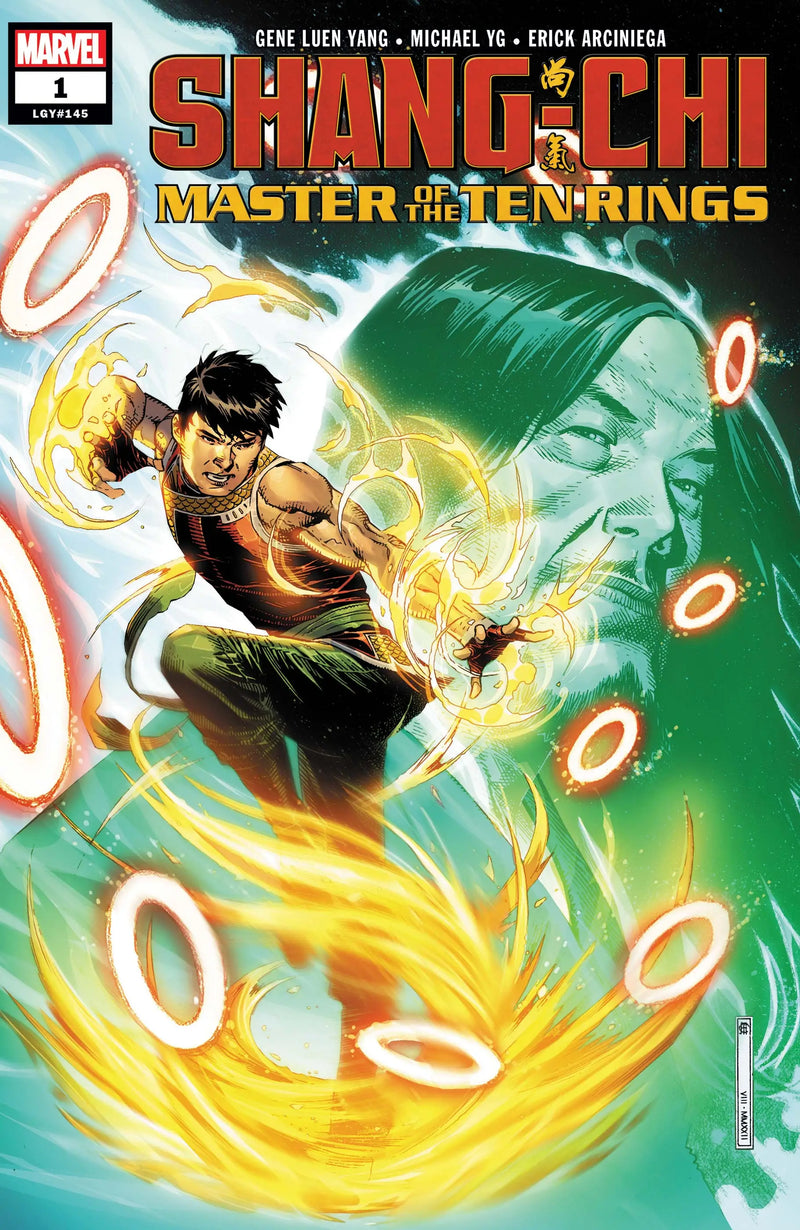 Comic book cover of Shang-Chi Master of the Ten Rings showcasing dynamic martial arts action