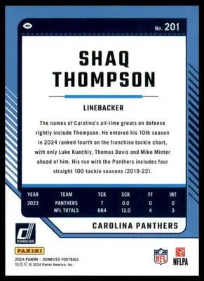 Shaq Thompson 2024 Donruss #201 Carolina Panthers