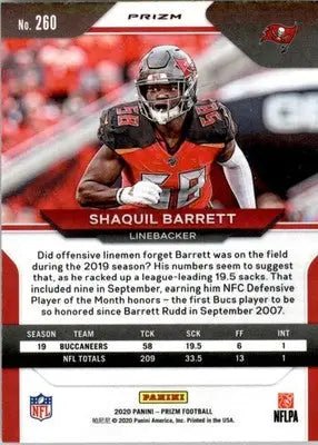 Shaquil Barrett - 2020 Panini Prizm - #260 - Prizm Disco Football - Football Card Single