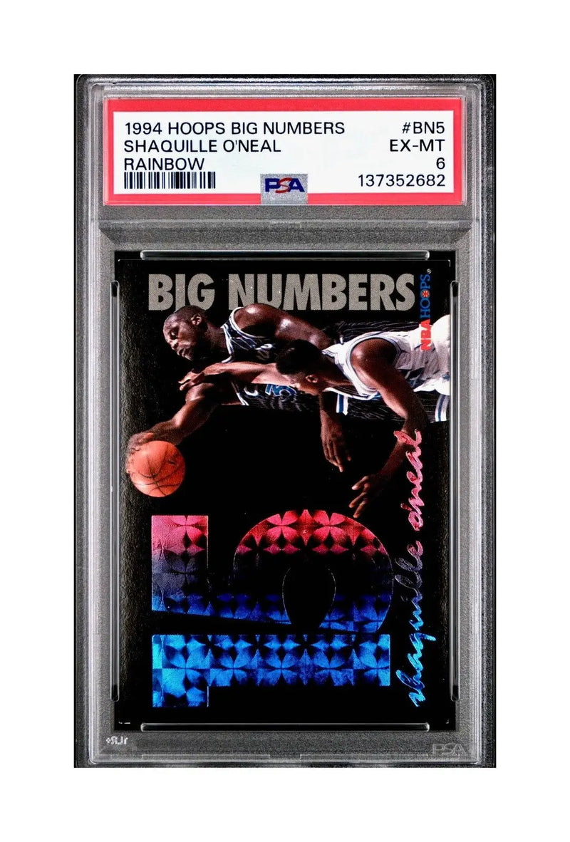 Shaquille O’Neal 1994 NBA Hoops Big Numbers #BN5 Rainbow PSA 6 EX-MT