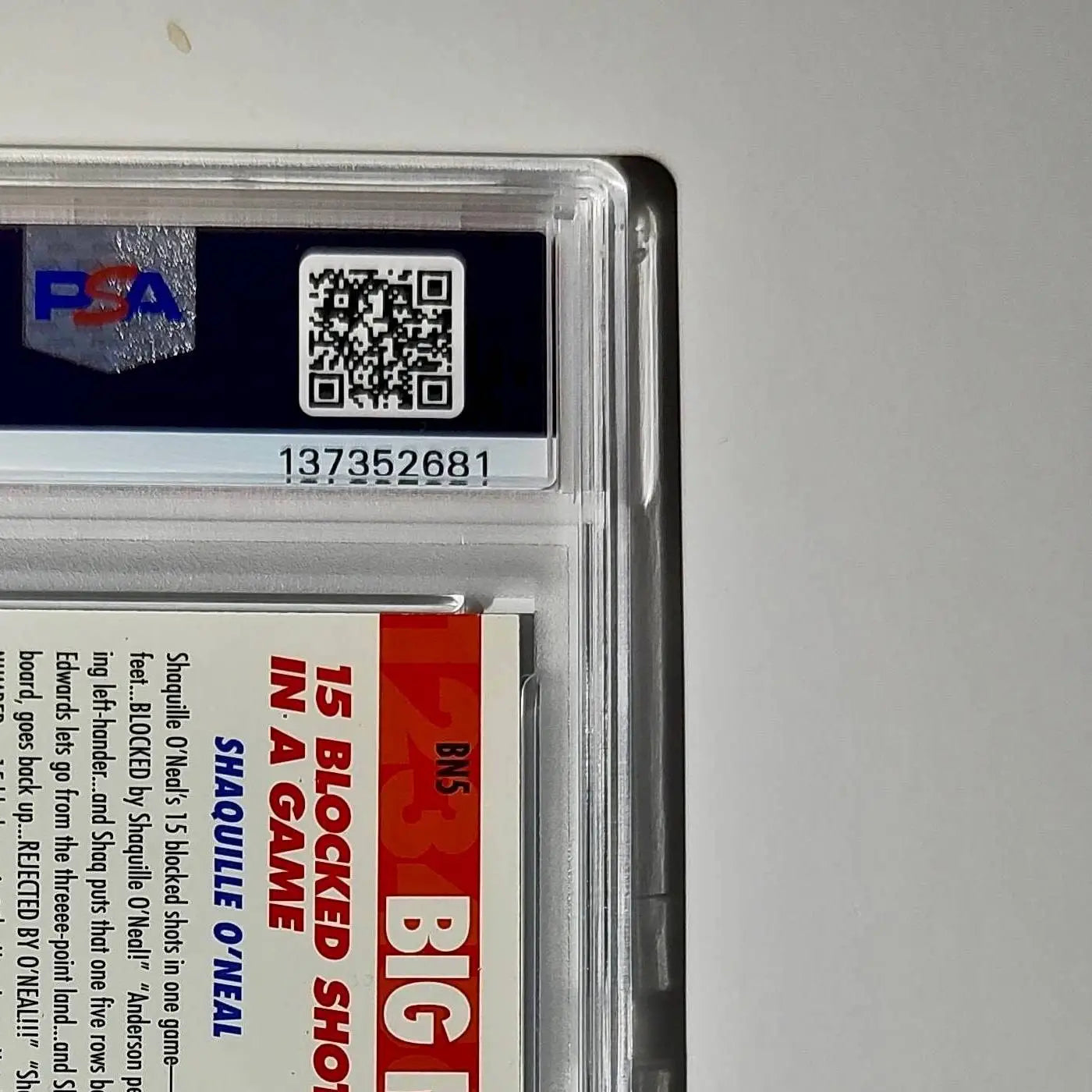 Shaquille O’Neal 1994 NBA Hoops Big Numbers #BN5 Rainbow PSA 8 NM-MT - Basketball Card Single