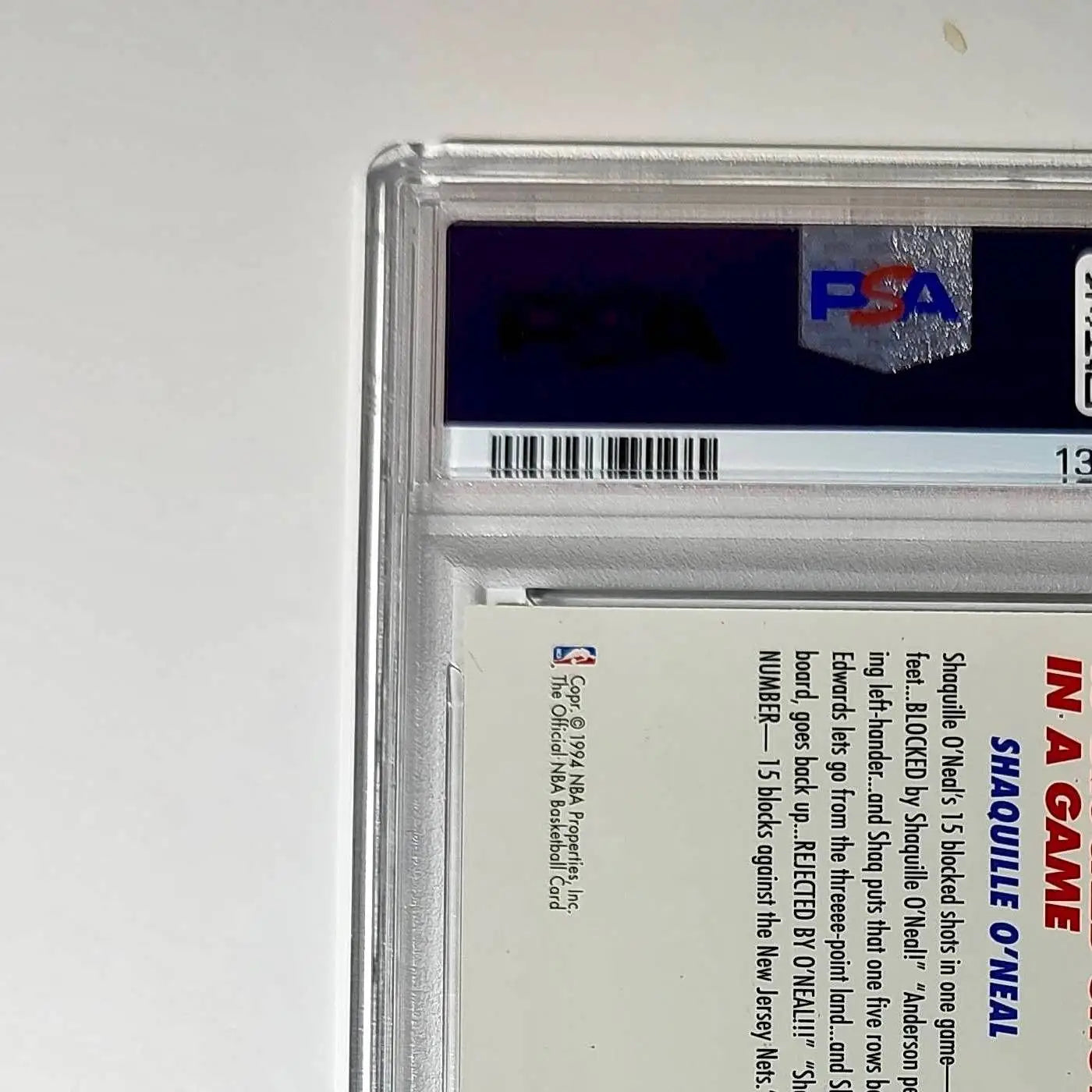 Shaquille O’Neal 1994 NBA Hoops Big Numbers #BN5 Rainbow PSA 8 NM-MT - Basketball Card Single