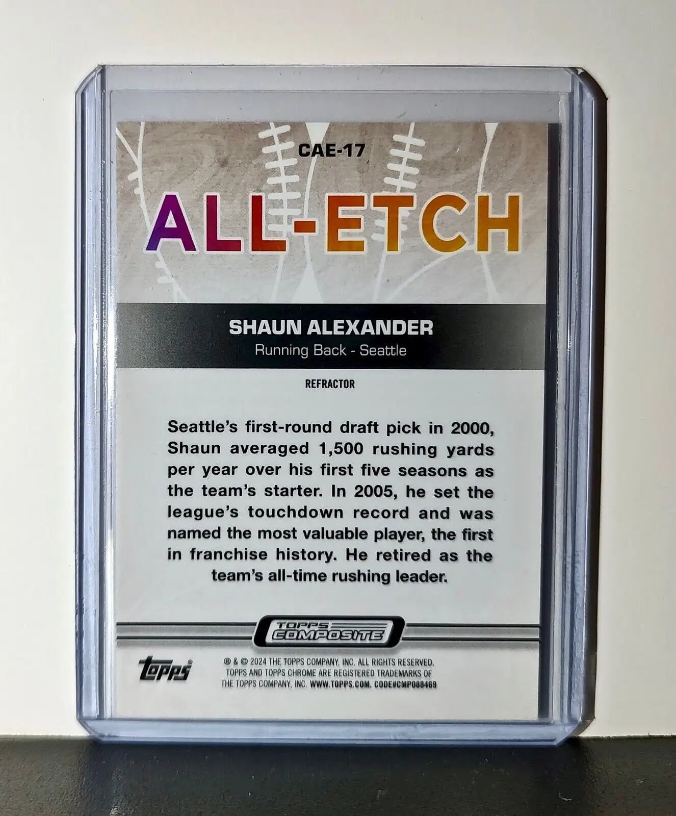 Shaun Alexander 2023 Topps Chrome Refractor All-Etch NFL #CAE-17 Card Seahawks - Football Card Single