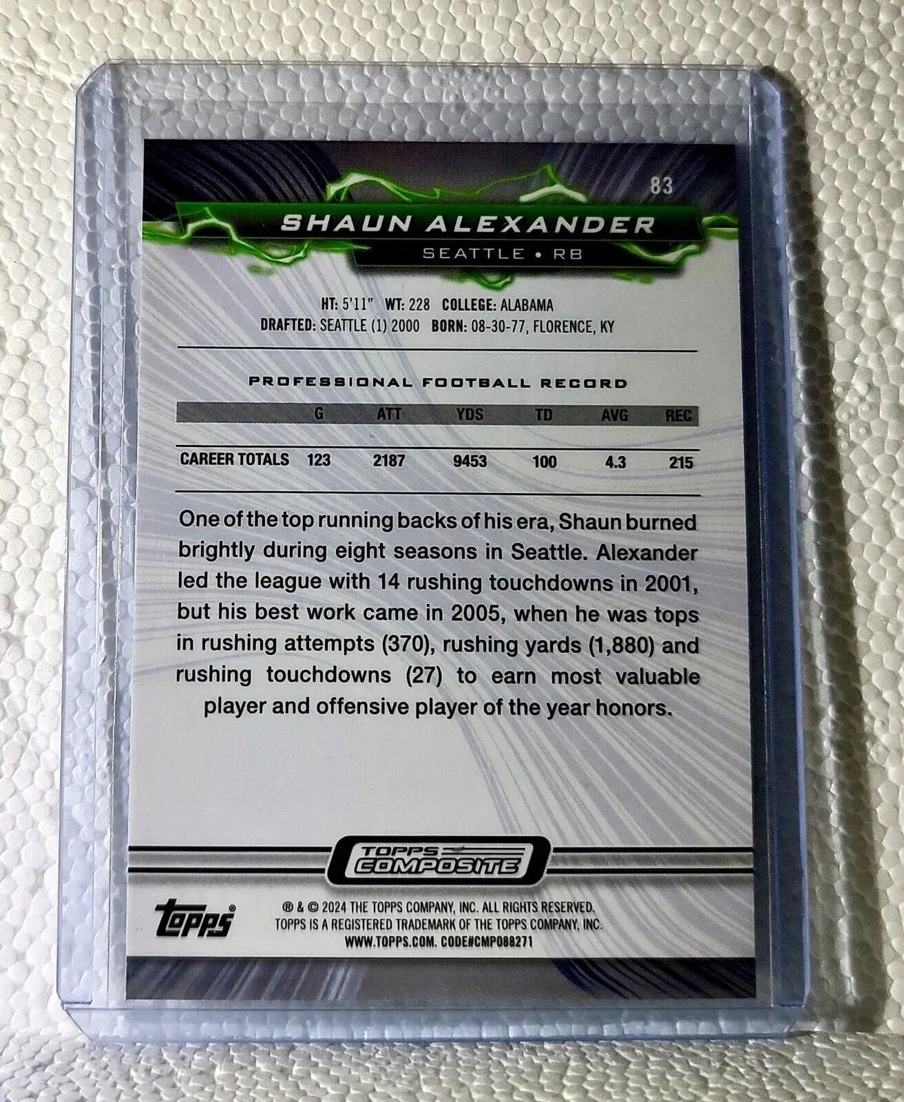 Shaun Alexander 2023 Topps Resurgence NFL #83 Football Card Seattle Seahawks