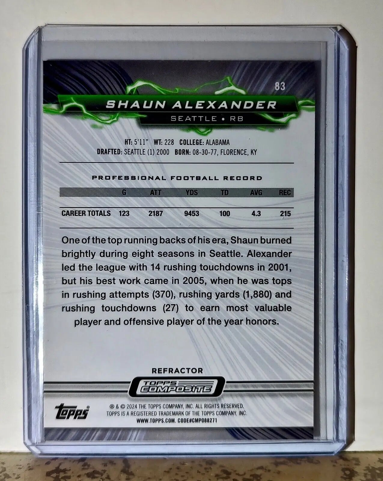 Shaun Alexander 2023 Topps Resurgence Refractor NFL #83 Card Seattle Seahawks - Football Card Single