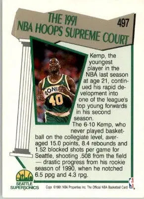 Shawn Kemp - 1991-92 Hoops - #497 - Basketball - Basketball Card Single