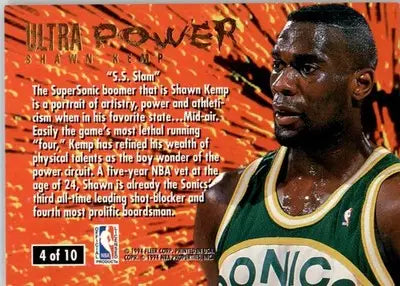 Shawn Kemp - 1994-95 Ultra - #4 - Ultra Power Basketball - Basketball Card Single