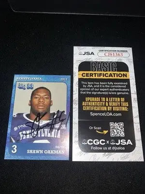 Shawn Oakman Signed 2011 Big 33 Football High School Card Auto JSA - Football Card Single
