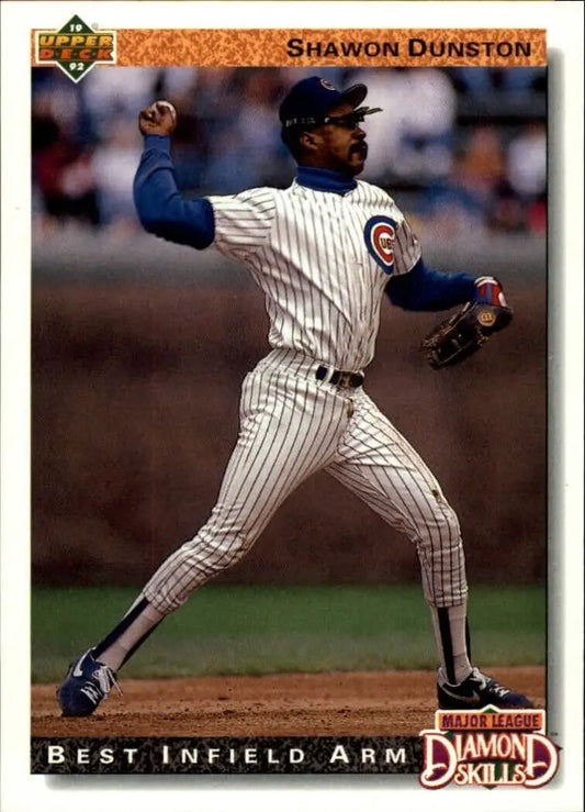 Shawon Dunston 1992 Upper Deck MLB #714 Diamond Skills Baseball Card Cubs - Baseball Card Single