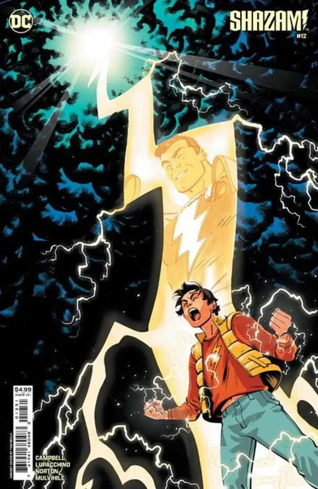 Shazam #12 Cover B Tom Reilly Card Stock Variant with lightning bolt design and characters