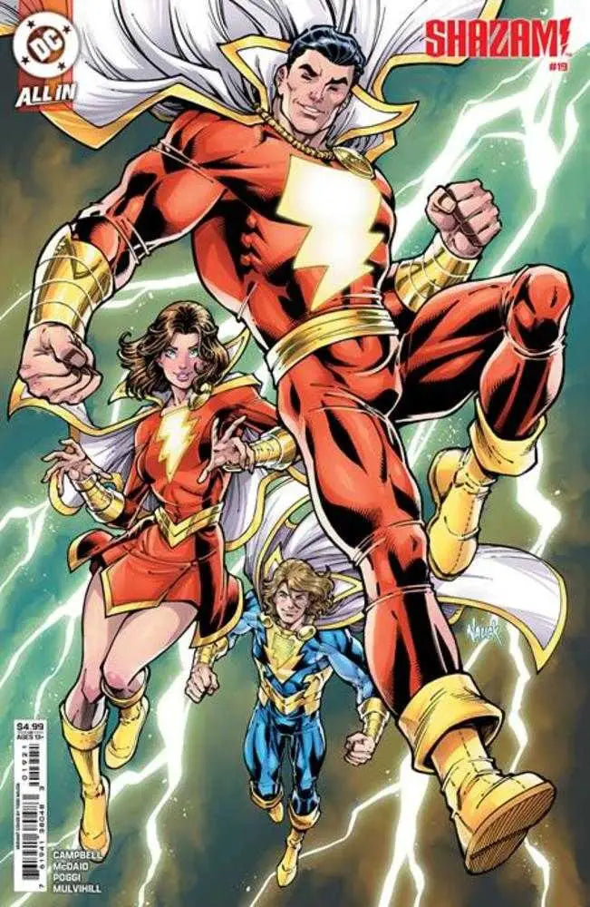 Shazam #19 Cover B Todd Nauck Card Stock Variant featuring Shazam and the Marvel Family flying