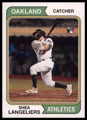 Shea Langeliers Rookie 2023 Topps Heritage #190 Oakland Athletics - Baseball Card Single