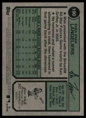 Shea Langeliers Rookie 2023 Topps Heritage #190 Oakland Athletics - Baseball Card Single