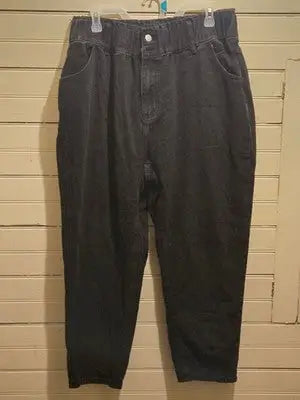SheIn Curve Jeans Womens 2XL High Waisted Elastic Waist Tapered Black - Apparel