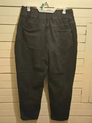 SheIn Curve Jeans Womens 2XL High Waisted Elastic Waist Tapered Black - Apparel